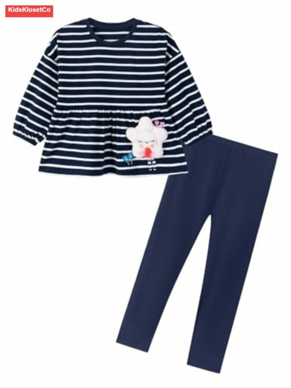 Girls 2-Piece Cotton Sweatshirt and Leggings Set Fall School Outfit